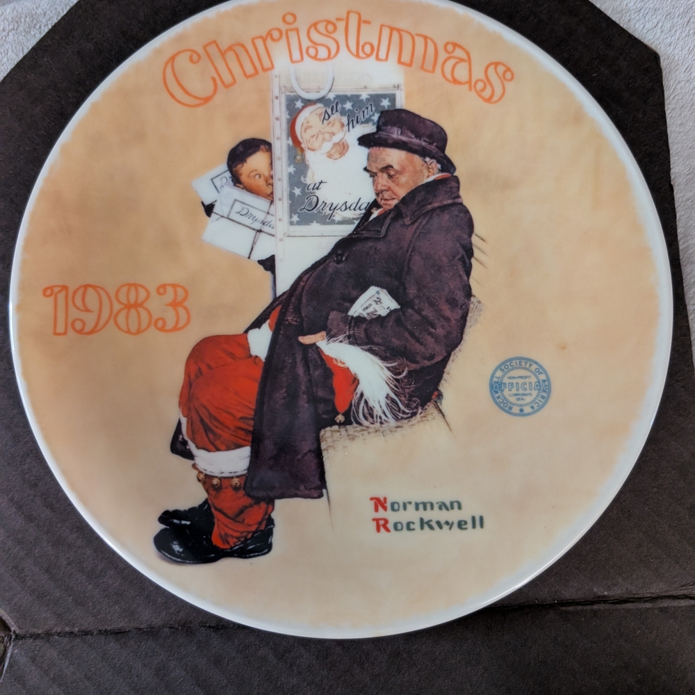 Norman Rockwell Christmas 1983 Collector Plate